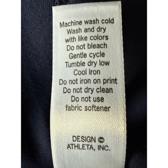 Athleta Revelation Yoga Pants Womens Small Flared Leg Pull On Blue Stretch Nylon - Picture 9 of 9